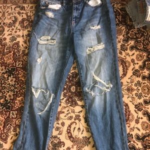 Garage mid blue ripped jeans